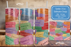 Book club Ticket tumbler wrap Reading Genre Sublimation png Product Image 1