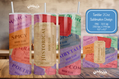 Book club Ticket tumbler wrap Reading Genre Sublimation png Product Image 1