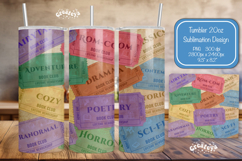 Book club Ticket tumbler wrap Reading Genre Sublimation png Product Image 1