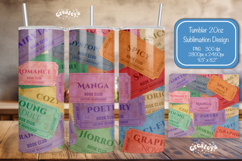 Book club Ticket tumbler wrap Reading Genre Sublimation png Product Image 1