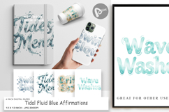 Tidal Blue Affirmations Digital Paper Product Image 1