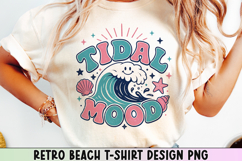 Retro Beach T Shirt Design, Distressed Coastal Sublimation. Product Image 1