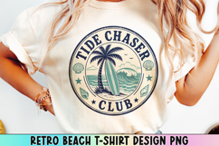Retro Beach T Shirt Design, Distressed Coastal Sublimation. Product Image 1
