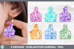 Bundle of six tie dye cattle ear cow tag earrings sublimation designs.