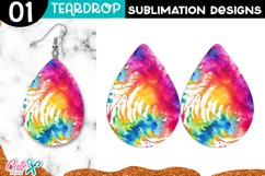 Tie dye Teardrop Earring Sublimation
