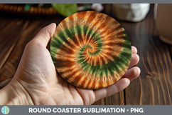 GorgeousTie Dye Round Coaster design.