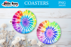 Rainbow Tie-dye | Car Coaster Keychain Sublimation Product Image 1