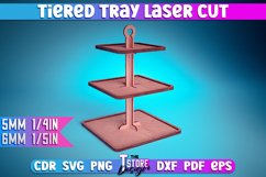 Tiered Tray Laser Cut SVG | Tiered Tray Laser Cut SVG Design Product Image 1