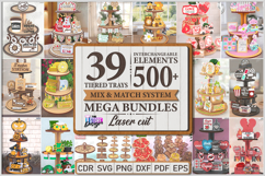 Tiered Trays Laser Cut Mega Bundle | Interchangeable Element Product Image 1