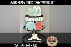 Winter Tiered Tray SVG | Laser Cut SVG Files | Six Designs Product Image 2