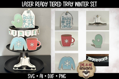 Winter Tiered Tray SVG | Laser Cut SVG Files | Six Designs Product Image 1