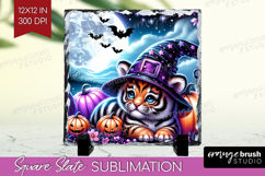 Tiger Halloween Slate PNG Cute Animal Square Slate Product Image 1