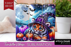 Tiger Halloween Tumbler Wrap Cute Animal Tumbler PNG Product Image 1