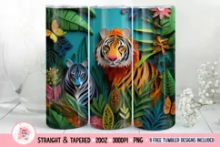 Tiger Tumbler Wrap, 20 oz tumbler wrap, Beach png, Summer Tumbler Wrap