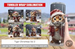 Tumbler Sublimation Tiger Christmas Product Image 1