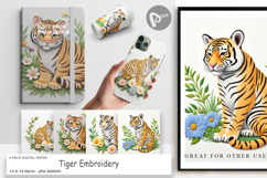 Digital Paper Tiger Embroidery Product Image 1
