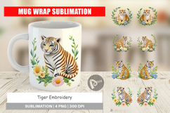 Mug Wrap Tiger Embroidery Product Image 1