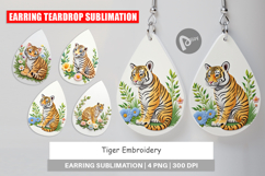 Earring Tiger Embroidery Product Image 1