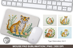 Mouse Pad Tiger Embroidery Product Image 1