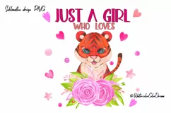 Baby Tiger with flowers sublimation design Product Image 1