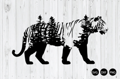 Tiger With Forest SVG, Tiger Double Exposure SVG, Tiger SVG Product Image 1
