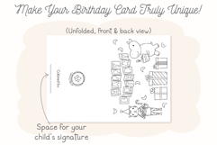 Tiger Hippo Happy Birthday Card, Kids Coloring Placemat Product Image 3