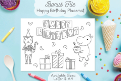 Tiger Hippo Happy Birthday Card, Kids Coloring Placemat Product Image 6