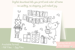 Tiger Hippo Happy Birthday Card, Kids Coloring Placemat Product Image 7