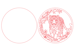 Tiger Jungle Circle Laser Cut SVG Product Image 2