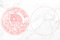 Tiger Laser Cut SVG, Majestic Tiger In Jungle Round Wall Art Product Image 3