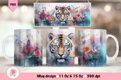 Tiger Mug Wrap Sublimation Designs, 3d Mug, Tiger Png