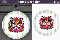 Tiger Floral Round Sign | Mothers Day Sublimation Product Image 1