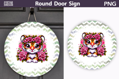 Tiger Floral Round Sign | Mothers Day Sublimation Product Image 1