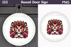 Tiger Floral Round Sign | Mothers Day Sublimation Product Image 1