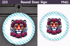 Tiger Floral Round Sign | Mothers Day Sublimation Product Image 1