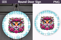 Tiger Floral Round Sign | Mothers Day Sublimation Product Image 1