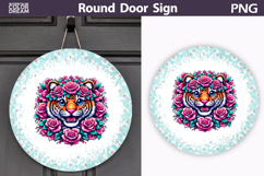 Tiger Floral Round Sign | Mothers Day Sublimation Product Image 1