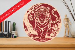 Tiger Round Sign SVG Product Image 1