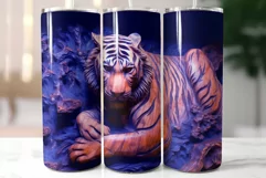 Wood Tiger Sublimation|3d Carving Design Tumbler Wrap Product Image 3