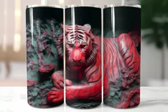 Wood Tiger Sublimation|3d Carving Design Tumbler Wrap Product Image 5