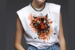 Tiger Watercolor Sublimation Clipart PNG JPG Product Image 3
