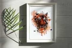 Tiger Watercolor Sublimation Clipart PNG JPG Product Image 5