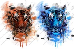 Tiger Watercolor Sublimation Clipart PNG JPG Product Image 1
