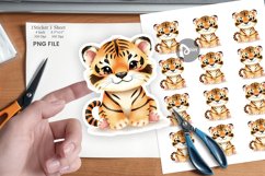 Watercolor Sticker Tiger Wildlife Product Image 1