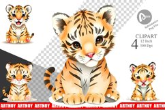 Watercolor Clipart Tiger Wildlife Product Image 1