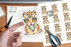 Watercolor Sticker Tiger Wildlife Product Image 1
