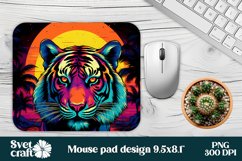 Tiger mouse pad sublimation | Rainbow tiger mousepad