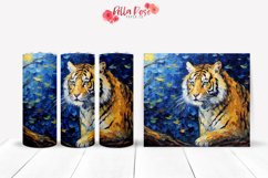 Tiger Tumbler| Painting | 20oz Tumbler Sublimation Wrap PNG Product Image 1