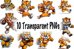 Football Tigers PNG Bundle | High School Mascot Clipart Product Image 1