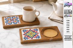 Tile Pattern Coaster Laser Cut | Kitchen Decor | Home Decor Product Image 1